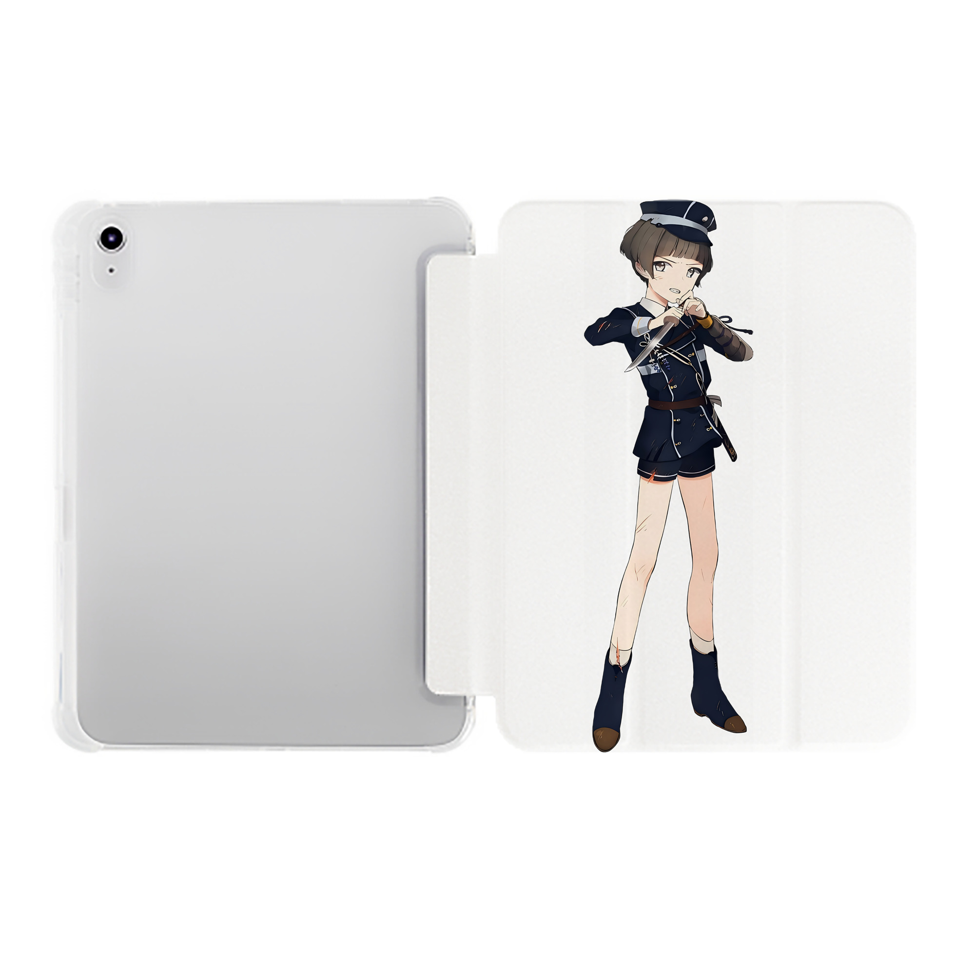 （画像用） 刀剣乱舞 Touken Ranbu IPad ケース ペン収納付き 三つ折りスタンド PUレザー×シリコン 対応機種9.5/10.5/10.9インチ